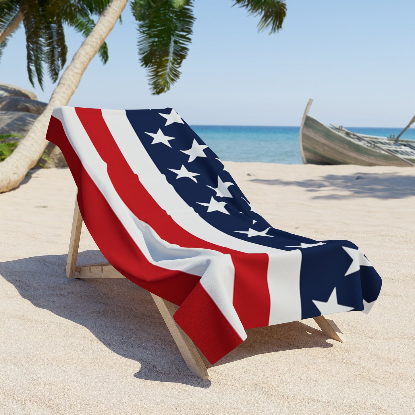 USA Flag Plain Beach Towel - Patriotic Americana Design