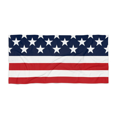 USA Flag Plain Beach Towel - Patriotic Americana Design