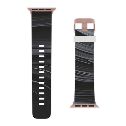 Sleek Black Wave Watch Band for Apple Watch