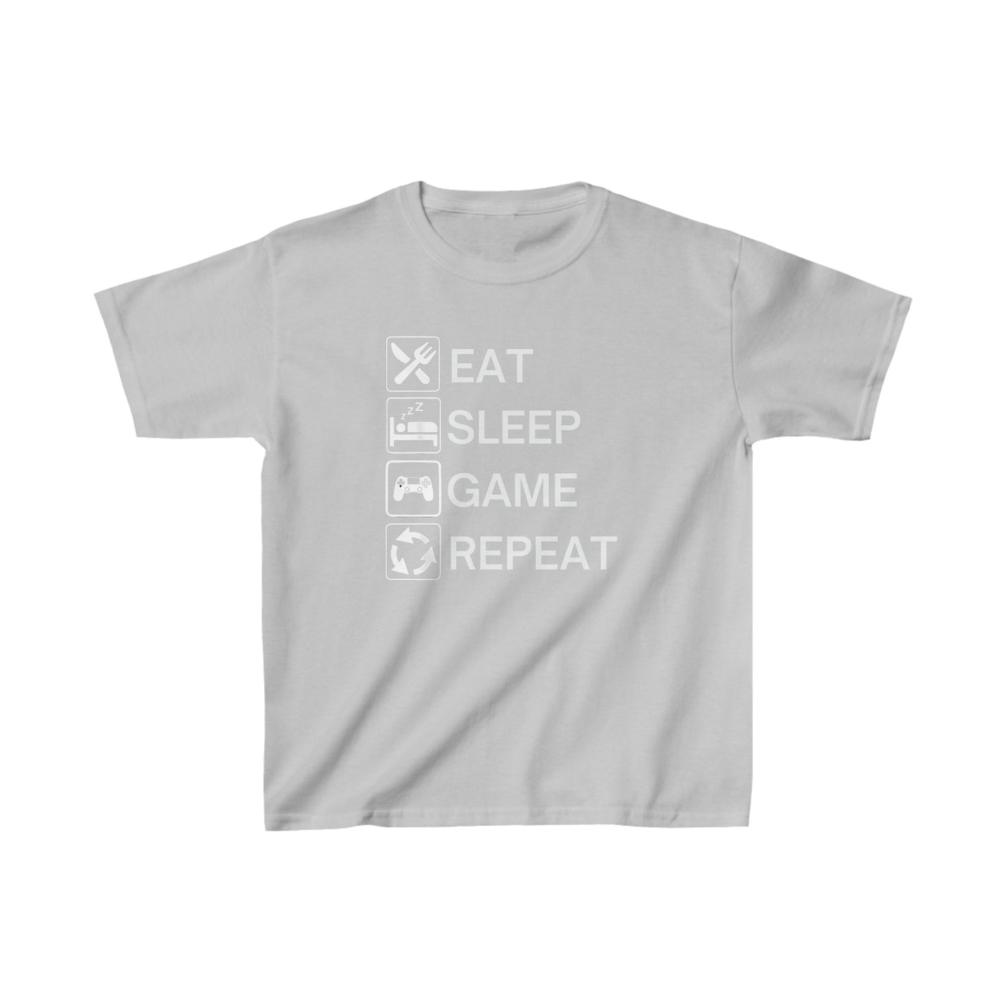 Eat Sleep Game Repeat Kids Tee