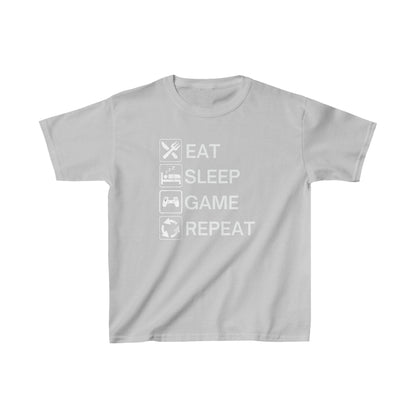 Eat Sleep Game Repeat Kids Tee