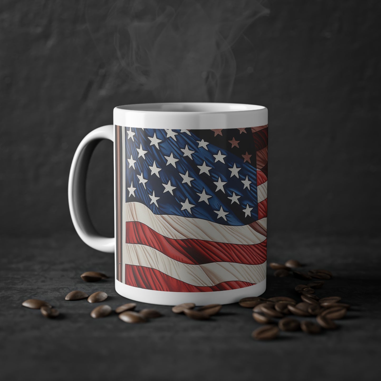 USA Flag Standard Mug - Patriotic Ceramic Coffee Cup