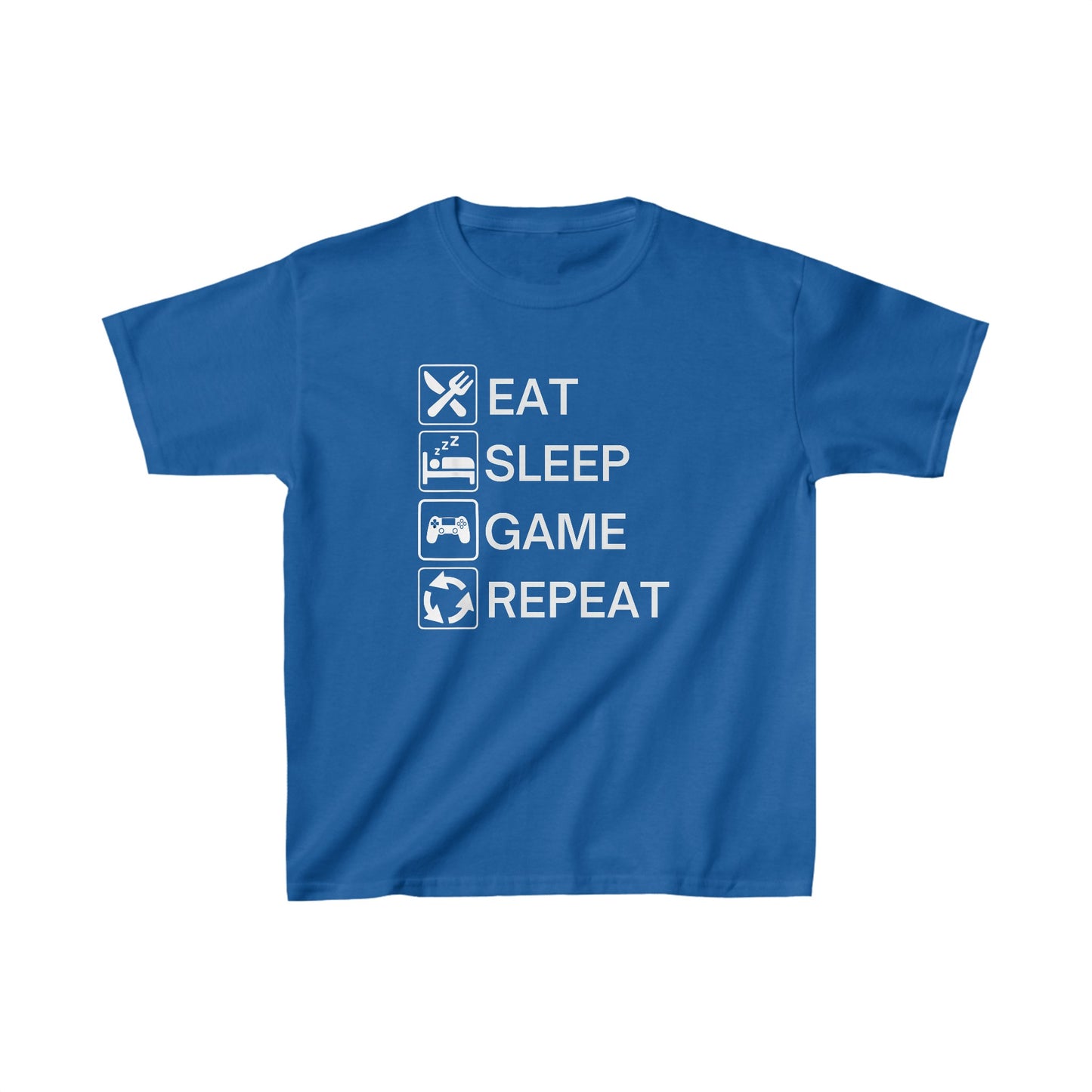Eat Sleep Game Repeat Kids Tee