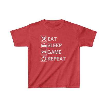 Eat Sleep Game Repeat Kids Tee